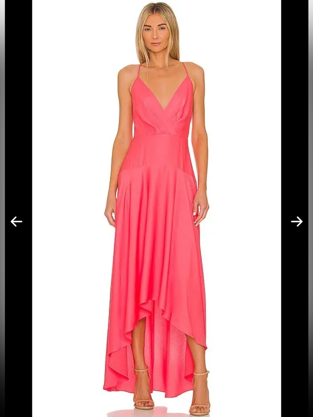 BCBG crossback evening dress calypso coral